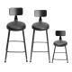 75/65/45cm Industrial Rustic Retro Metal Bar Stool Leather Back Counter Chair Decorations