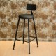 75/65/45cm Industrial Rustic Retro Metal Bar Stool Leather Back Counter Chair Decorations