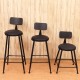 75/65/45cm Industrial Rustic Retro Metal Bar Stool Leather Back Counter Chair Decorations