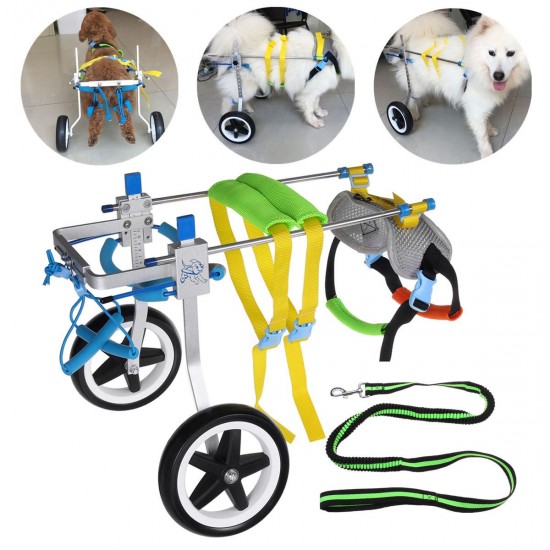 7.5'' Aluminium Pet Dog Wheelchair Walk Assistant Tool Cart For Handicapped Hind Leg