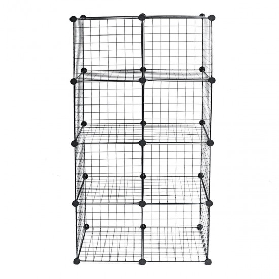 8-Cube Kitchen Storage Shelves Closet Organizer Stackable Rack Metal Grid Wire Home