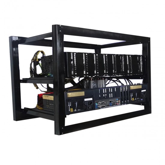 8 GPU Aluminum Open Air Mining Miner Rig Stackable Frame Case For ETH Ethereum