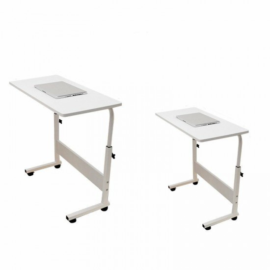 80cm/60cmx40cm Movable Rolling Laptop Desk Table Adjustable Height Bedside Stand