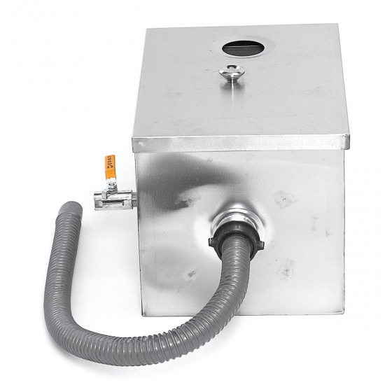 8LB 5GPM Oil Water Grease Trap Interceptor Separator Stainless Steel Kitchen