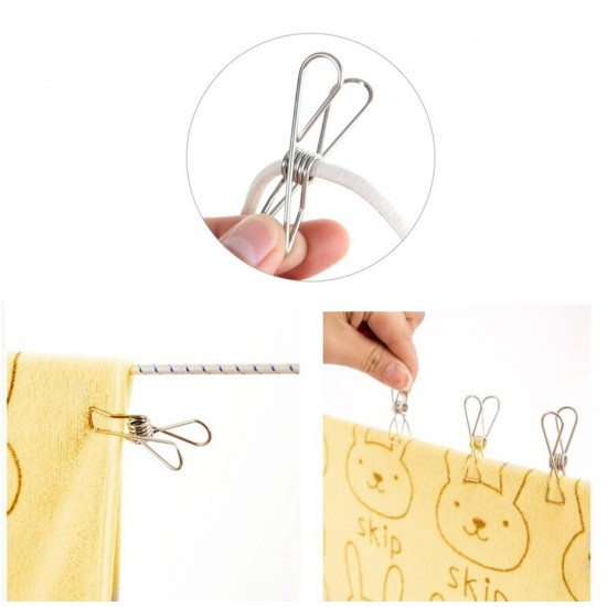 8Pcs Big Size Clothes Metal Wire Clips 8.5cm Hanger Pegs for Socks Underwear Towel Sheet