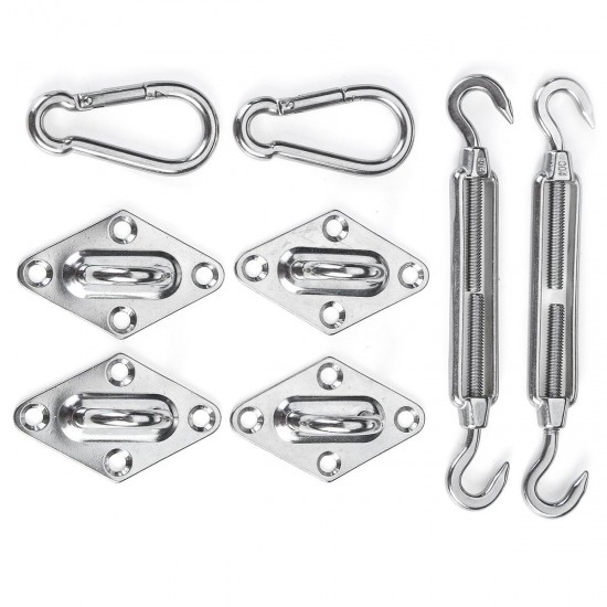 8Pcs Stainless Steel Shade Canopy Sun Sail Fixing Fittings Hardware Accessory