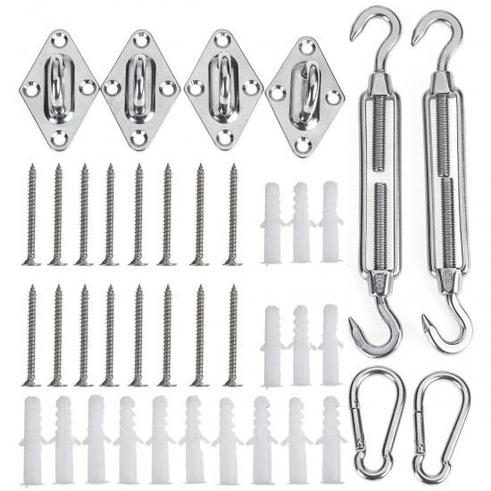 8Pcs Stainless Steel Shade Canopy Sun Sail Fixing Fittings Hardware Accessory