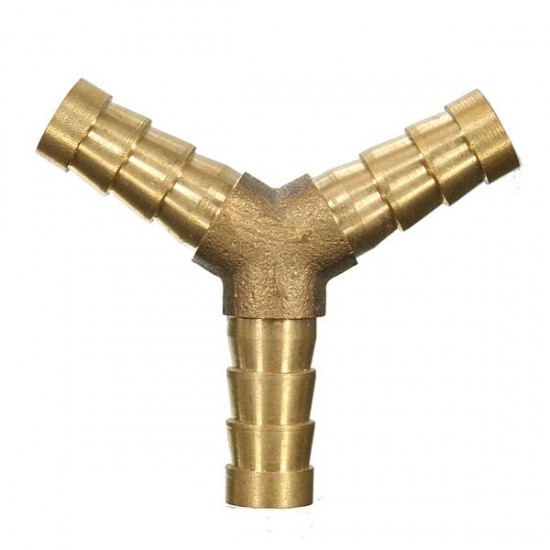 8mm Solid Brass Y Connector 3 Ways Hose Joiner Barbed Y Splitter