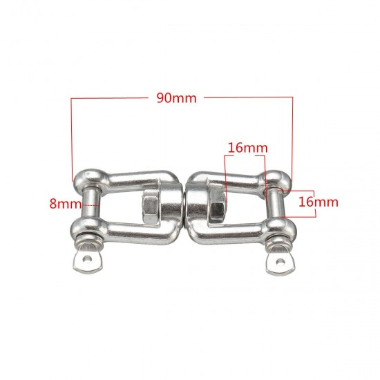 8mm Swivel Connector Shackle Hook 316 Stainless Steel for Boat Jaw Sea Anchor Chain