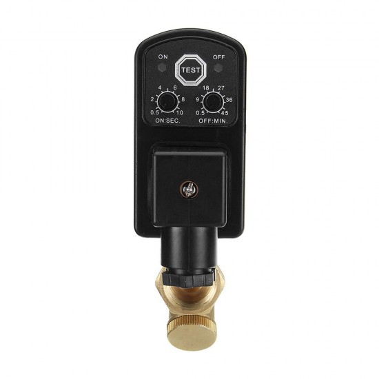 AC220V 1/2'' Brass Electric Solenoid Automatic Timer Air Compressor Cold Dryer Drain Water Valve