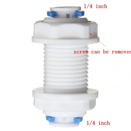 Adapter 1/4 Water Purifier Connector Reverse Osmosis System Part with 2 Clasps