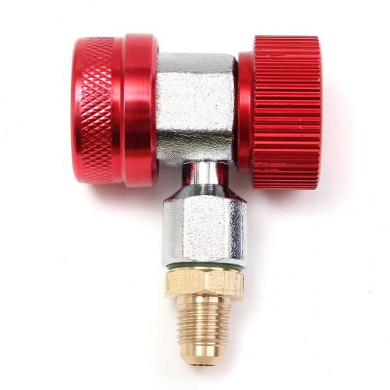 Adapter R134A Quick Coupler 90° Low & High Side AC Manifold Extractor Valve Core