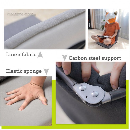 Adjustable 6-Position Folding Lazy Sofa Chair Floor Chair Seat Cushion Multiangle Home