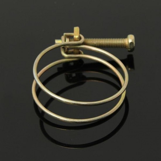 Adjustable Double Wire Water Gas Hose Clamp Pipe Clip Hoop Plumbing Fixture