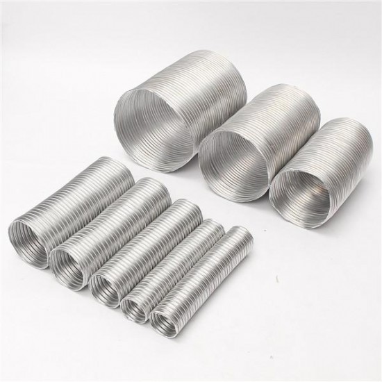 Aluminum Flexible 1M Length Exhaust Air Vent Pipe Duct 8 Sizes Diameter