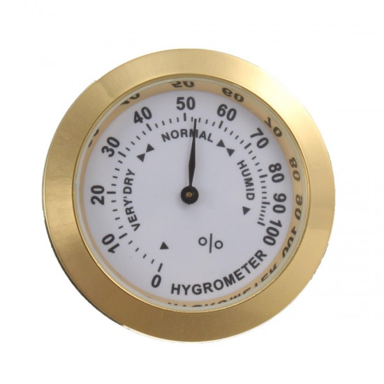 Analog Hygrometer Cigar Humidity Calibration Gauge With Glass Lens for Humidors