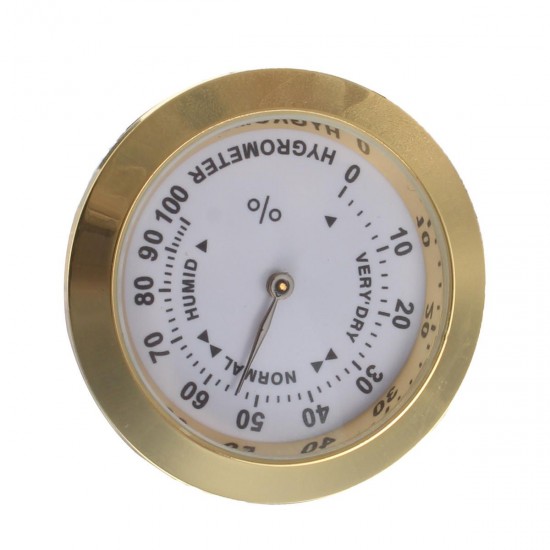 Analog Hygrometer Cigar Humidity Calibration Gauge With Glass Lens for Humidors