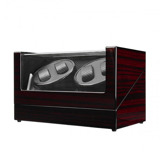 Automatic Watch Winder Carbon Fiber Jewelry Storage Case Watches Display Box 2 Unites