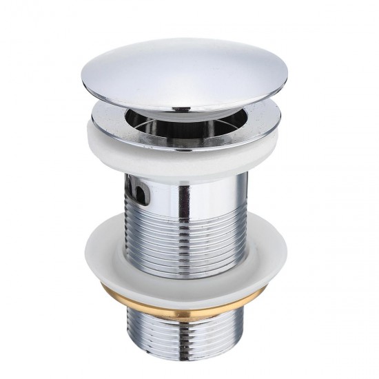 Bathroom Basin Waste Pop Up Push Button Sink Drain Strainer Slotted Wastes Brass Chrome Plug