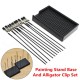 Black Painting Stand Base with 10Pcs Alligator Clips Model Spraying Modeling Tools