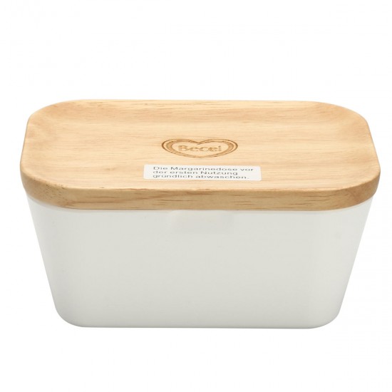 Butter Box Dish Holder Serving Storage Container Wood Melamine with Lid