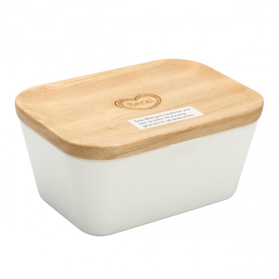 Butter Box Dish Holder Serving Storage Container Wood Melamine with Lid