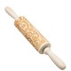 Christmas 3D Flower Wood Rolling Pin Embossing Baking Cookie Biscuit Fondant DIY Baking Tools