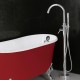 Chrome Curved Round Freestanding Tap Bathroom Tub Faucet with Bath Shower Head