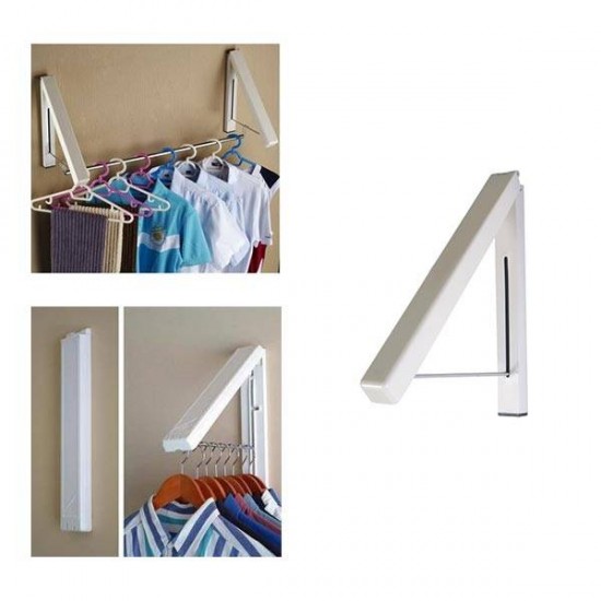 Creative Wall Mounted Retractable Foldable Clothes Rack Magic Hanger Storage Holder