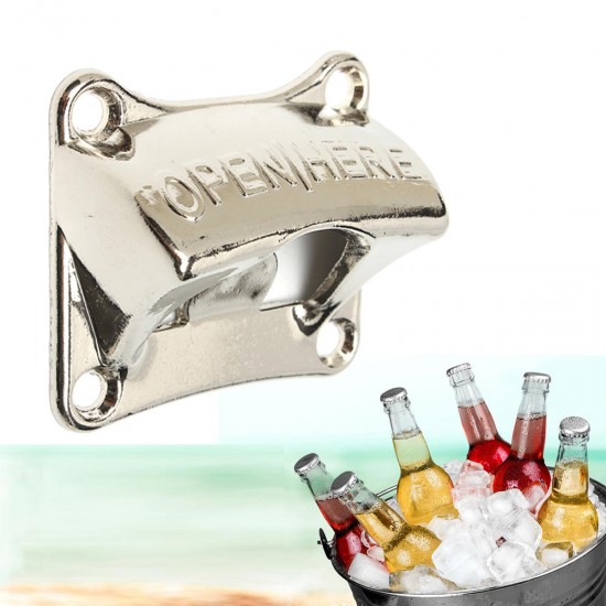 Creative Zinc Alloy Wall Mounted Bottle Opener Beer Soda Glass Bottle Opener