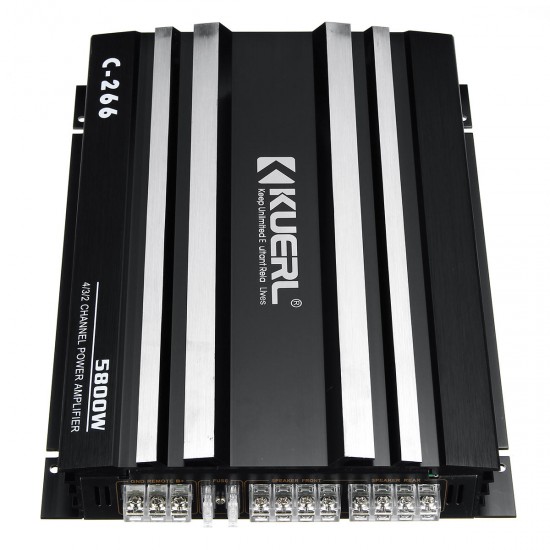 DC 12V 5800W 4 Channel Bass Power Amplifier Nondestructive Support 4 Speakers