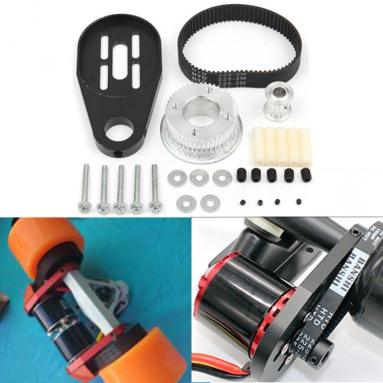 DIY Electric Skateboard Parts Pulley Drive Belt & Motor Mount Kit