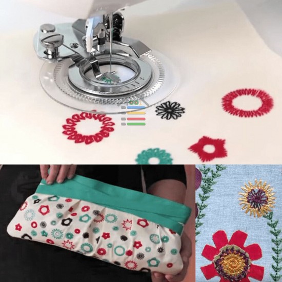 DIY Household Flower Stitch Presser Foot Flower Embroidery Presser Feet Sewing Machine Attachment