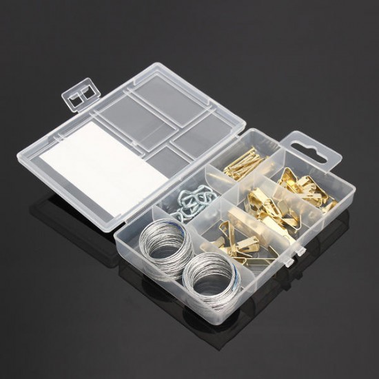 Picture Hanging Kit Screw Eye Up To 50lbs Nail Hanger Assortment Set 60pcs