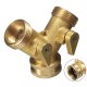 EU Standard 3/4 '' Brass Garden Irrigation 2 Way Y Shape Adapter Splitter Hose Faucet Manifold Pipe Tap Connector