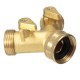 EU Standard 3/4 '' Brass Garden Irrigation 2 Way Y Shape Adapter Splitter Hose Faucet Manifold Pipe Tap Connector