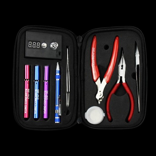 Electronic Cigarette Box Vape Tool Kits Tools Carry Bag With Tweezer Pliers For DIY Atomizer