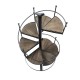 European Style Wrought Iron Retro Flower Stand Solid Wood Shelf Revolving Multi-Layer Staircase Balcony Garden Flower Pot Rack