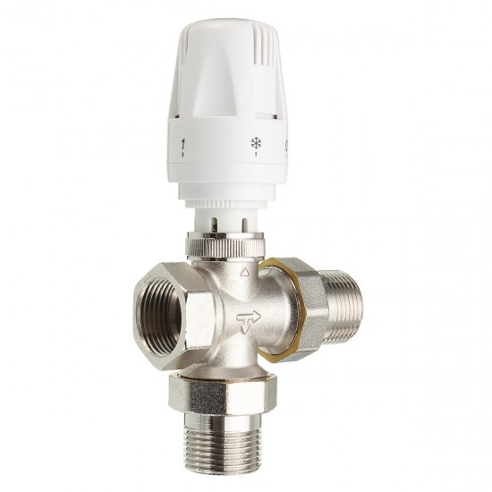 G1/2''/G3/4''/G1'' Standard Thermostatic Angled Radiator Brass Valve For Five Temperature Settings