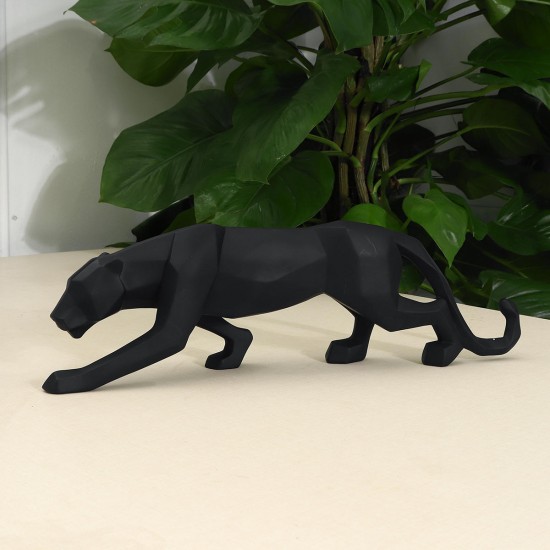 Geometric Leopard Art Sculpture Statue Figure Ornament Resin Panther Home Office Decorations