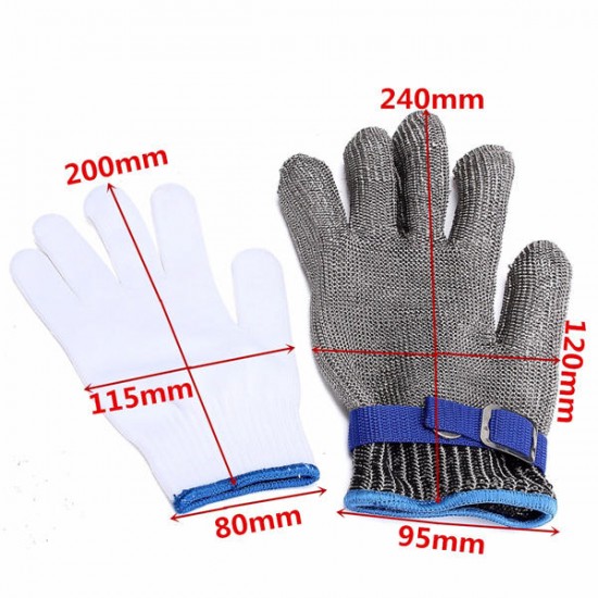 Grade 5 Safety Cut Proof Stab Resistant Stainless Steel Wire Metal Mesh Glove S