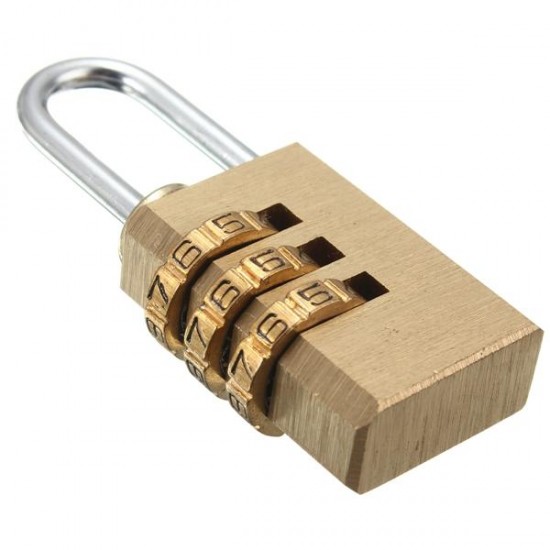 Heavy Security 3 Digit Brass Code Combination Padlock Luggage Gym Locker Toolbox Lock