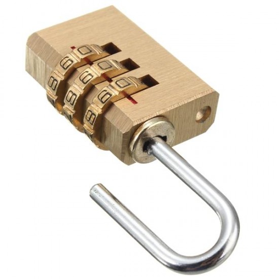 Heavy Security 3 Digit Brass Code Combination Padlock Luggage Gym Locker Toolbox Lock