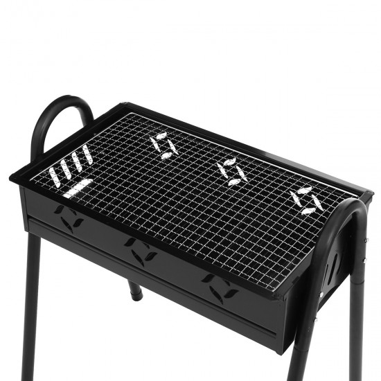 Heavy-duty Barbecue Oven Campfire Grill Outdoor Portable BBQ Grill Square Stove With Barbecue Tongs