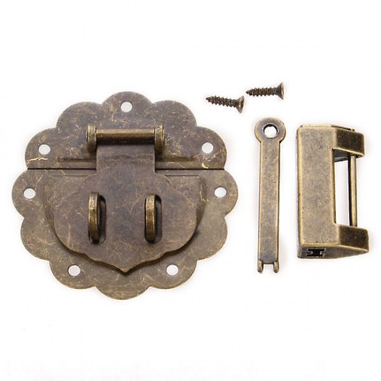 Jewelry Boxes Decorated Lock Ancient Antique Lock Horizontal Open Padlock Buckle with Lace