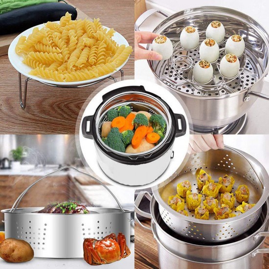 Kitchen Steamer Basket + Egg Steamer Rack Divider Accessories for Instants Pot