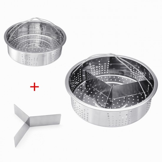 Kitchen Steamer Basket + Egg Steamer Rack Divider Accessories for Instants Pot