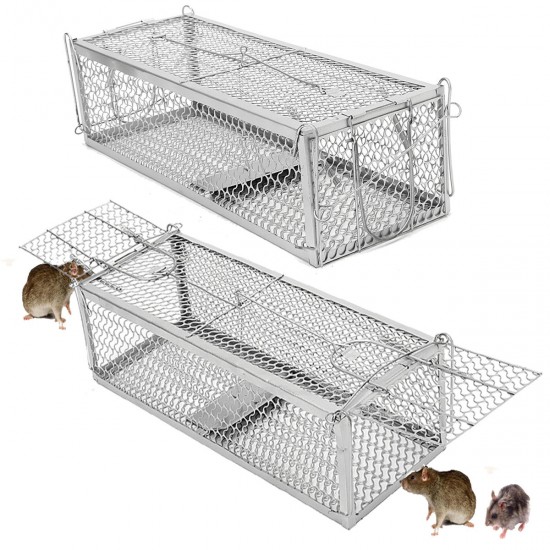 Large Double Entry Mousetrap Rat Spring Cage Trap Human Control Animal Rodent Catcher No Poison