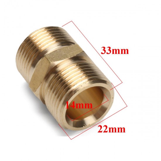 M22 Brass Pressure Washer Adapter Male to Male Hose Coulper Fitting for Kacher