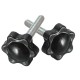 M6x40mm Star Shaped Head Knob Screw Clamping Plum Plastic 25mm Head Diameter